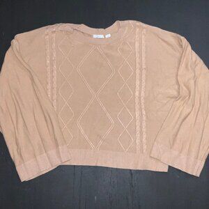 C est 1949 Stretch Brown 3/4 Sleeve Medium Sweater‎